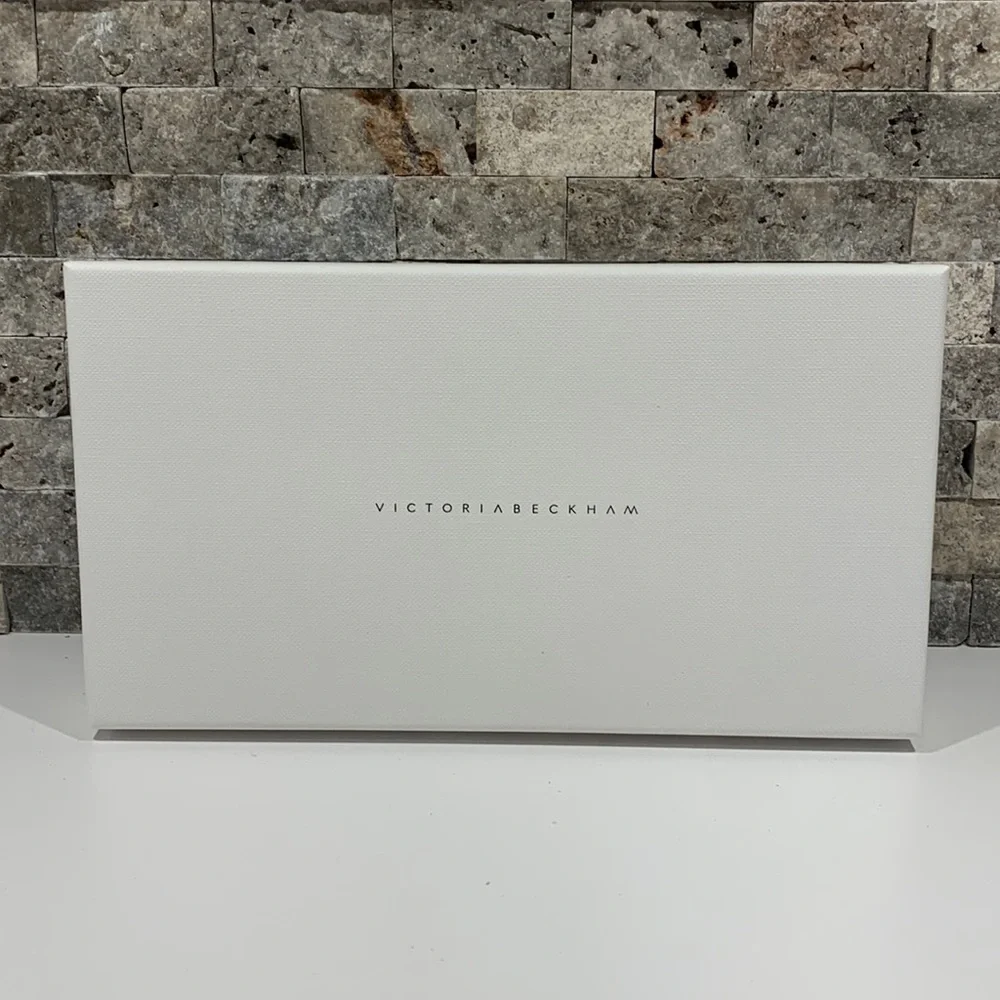 NWT [Victoria Beckham] Double Bridge Gold & Burgundy Sunglasses with Case - Picture 10 of 11